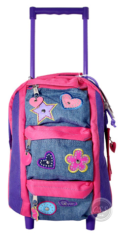 Childrens Wheeled Backpack - Girls with FREE INSURED SHIPPING! 0497