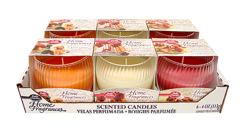Betty Crocker Home Fragrances 4oz Scented Candles 6ct Display Asst. 09220