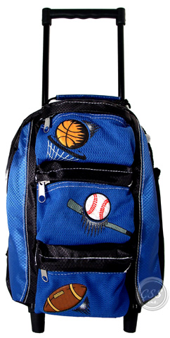 Childrens Wheeled Backpack - Boys with FREE INSURED SHIPPING 0497B