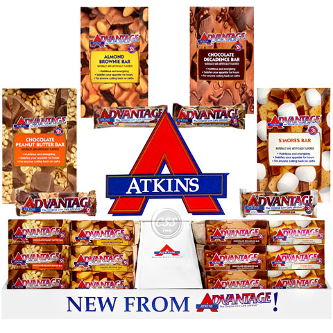 Atkins Advantage Bars - Atkins Advantage Assorted 180 Bars With 4 Different Flavors Display With Free Shipping 106-124