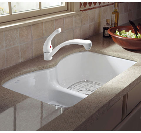 Delta 141 Signature? single-handle kitchen faucet with swivel spout, in White finish 141-WH