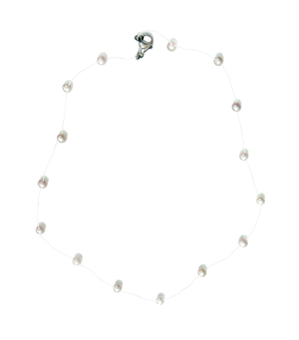 PEARL NECKLACE - FLOATING PEARL 16 INCH NECKLACE 14645