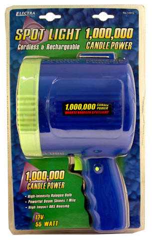 Electra 1 Million Candle Power Cordless Rech. Halogen Spotlight 14915