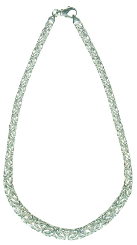 BYZANTINA NECKLACE - STERLING SILVER GRADUATED BYZANTINA 17 INCH NECKLACE 16110