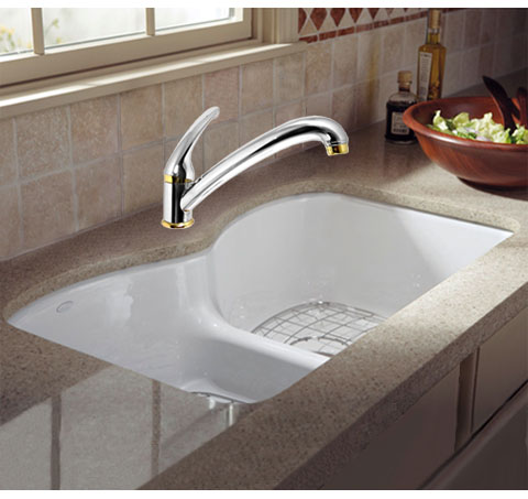 Delta 181-CBWF Innovations? single-handle kitchen faucet with swivel spout, in Chrome & Brilliance finish 181-CBWF
