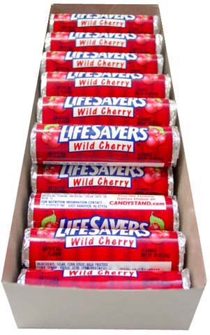 LIFE SAVERS WILD CHERRY CANDY ROLL - 20ct SLEEVE 1900