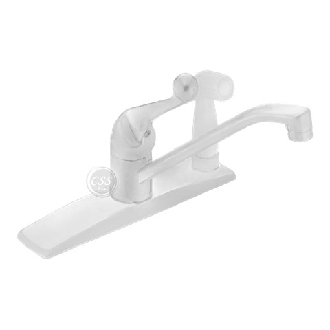 Delta Kitchen Faucet 300-WH - Delta Classic single-handle kitchen faucet, in White finish with spray 300-WHWF