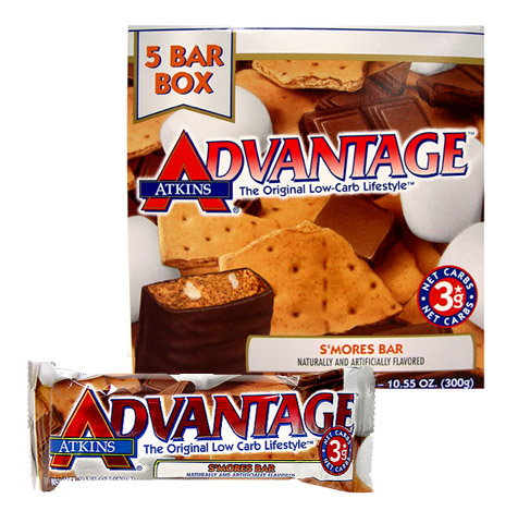Atkins Advantage bars ATKINS ADVANTAGE SMORES LOW CARB 60 BARS CASE PACK WITH FREE SHIPPING F30099CASE