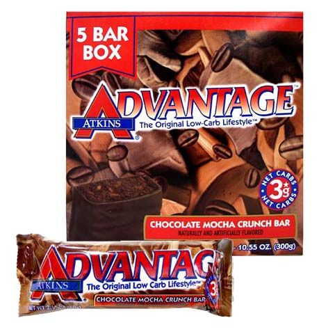 Atkins Advantage bars ATKINS ADVANTAGE CHOCOLATE MOCHA CRUNCH 60 BARS CASE PACK WITH FREE SHIPPING F30259CASE