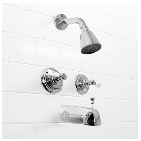 Peerless 3166 Two Handle Tub Shower Faucet, Chrome Finish 3166