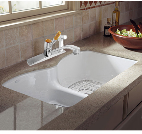Peerless 3614 Single Lever Handle Kitchen Faucet with Spray, Chrome Finish 3614