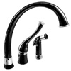 Delta Select (Brizo) Single-Handle Contemporary Kitchen Faucet with Sprayer, in Gloss Black Polished Chrome Finish