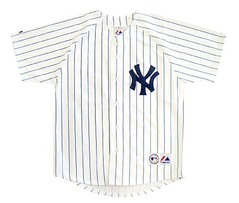 Yankees Jersey - Majestic New York Yankees Pinstripe Jersey - Medium 6400-M