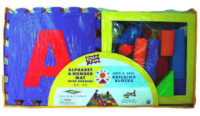 Foam Time Alphabet & Number Mat with Soft & Safe Building Blocks 6802