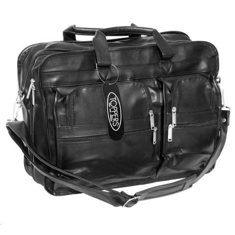 Black Simsbury Leather Brief Bag by Toppers 81130500