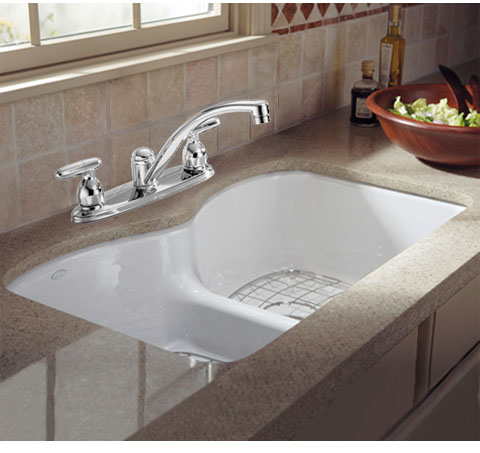 Peerless 83207 Two Handle Kitchen Faucet, Chrome Finish 83207