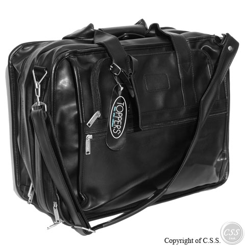 Black Simsbury Leather Computer Bag by Toppers 87130500