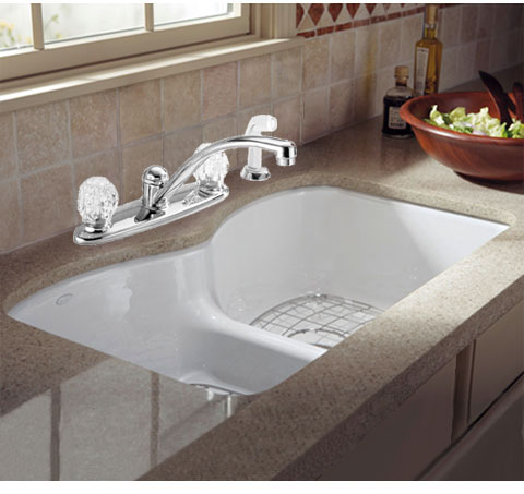 Peerless 89257 Polished Chrome Kitchen Faucet with Side Spray 89257