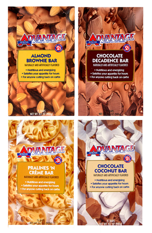 Atkins Advantage bars ATKINS ADVANTAGE ASSORTED 180 BARS WITH 4 DIFFERENT FLAVORS WITH FREE SHIPPING ADV4ASST