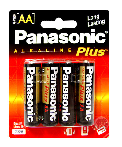 Panasonic AA Batteries - Panasonic 4PK AA Alkaline Plus Batteries AM-3PA-4B