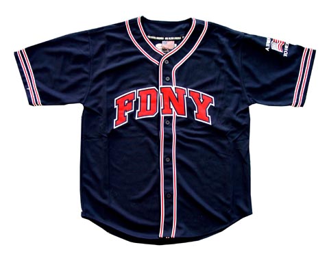 Football Jersey -  New York Fire Department Baseball Jersey Blue APFDNYBB