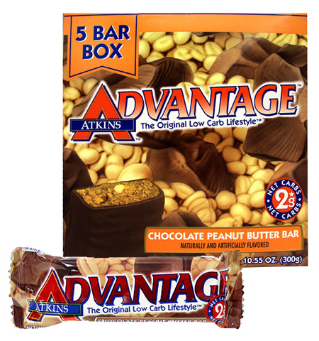 Atkins Advantage bars ATKINS ADVANTAGE CHOCOLATE PEANUT BUTTER 60 BARS CASE PACK WITH FREE SHIPPING ATKINSPBCASE