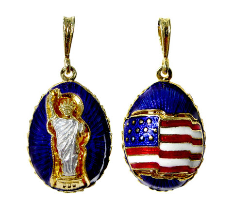JEWELRY - SILVER AND ENAMEL EGG PENDANT BB-00159