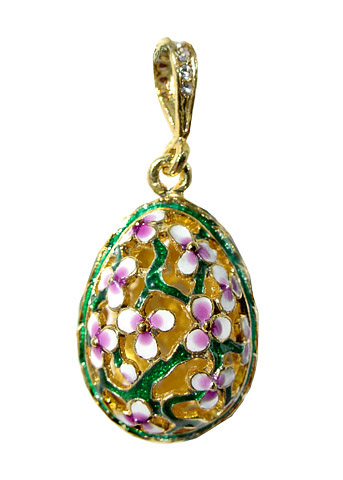 FABERGE' STYLE  EGG PENDANT - SILVER GOLD PLATED FABERGE' STYLE  EGG PENDANT BB0174