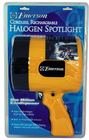 Emerson 1 Million Cordless Rech. Halogen Spotlight - Yellow EMR800Y-C
