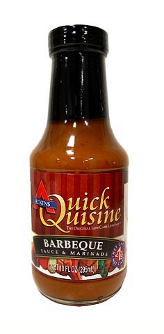 ATKINS BARBEQUE SAUCE - ATKINS QUICK QUISINE 12 - 10oz BOTTLE  BARBEQUE SAUCE & MARINADE CASE PACK  WITH FREE SHIPPING F100516CASE