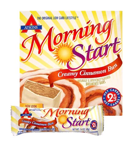 Atkins Morning Start ATKINS MORNING START CREAMY CINNAMON BUN 60 BARS CASE PACK WITH FREE SHIPPING F101323CASE