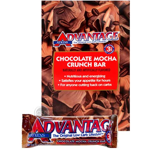 Atkins Advantage bars ATKINS ADVANTAGE CHOCOLATE MOCHA CRUNCH LOW CARB BAR 15ct DISPLAY F30252