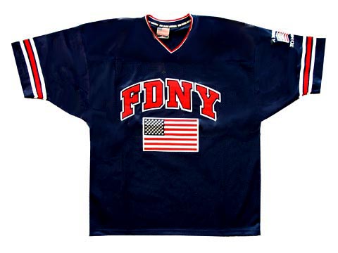 New York Fire Department Football Jersey Blue APFDNYFB