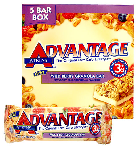 Atkins Advantage Wild Berry Granola 60 Bars Case Pack With Free Shipping GRANOLA60