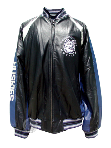 Connecticut Huskies Leather Jacket - Connecticut Huskies Leather Jacket Officially Licensed by Collegiate LA51122