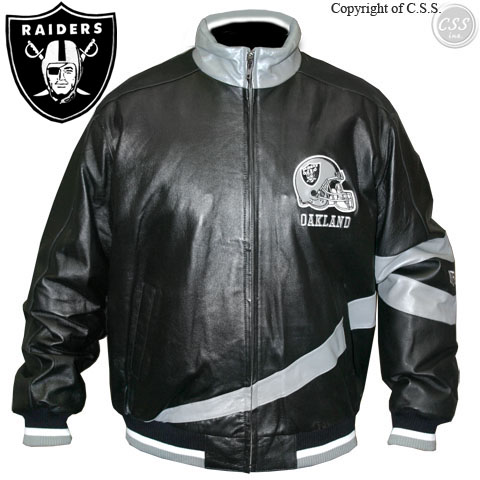 Oakland Raiders Genuine Leather Jacket, by G-III LA53160-RAD