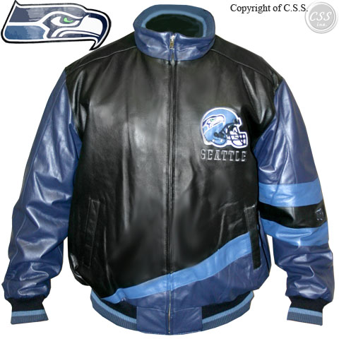 Seattle Seahawks Genuine Leather Jacket, by G-III LA53160-SSE