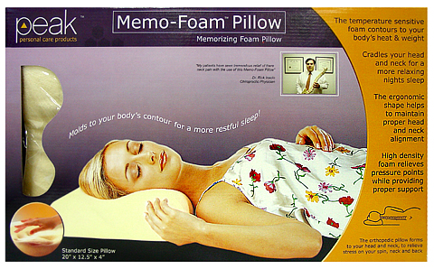 PILLOW - PEAK MEMO FOAM PILLOW - STANDARD SIZE MFP-8-3535