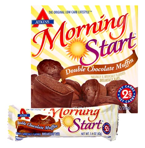 Atkins Morning Start ATKINS MORNING START DOUBLE CHOCOLATE MUFFIN 60 BARS CASE PACK WITH FREE SHIPPING MSDCMCASE