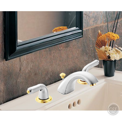 Delta Lavatory Faucet N3530NP - Delta Innovations? two-handle widespread lavatory faucet Brilliance? Pearl Nickel/Brilliance? Polished Brass finish N3530NP-24NP