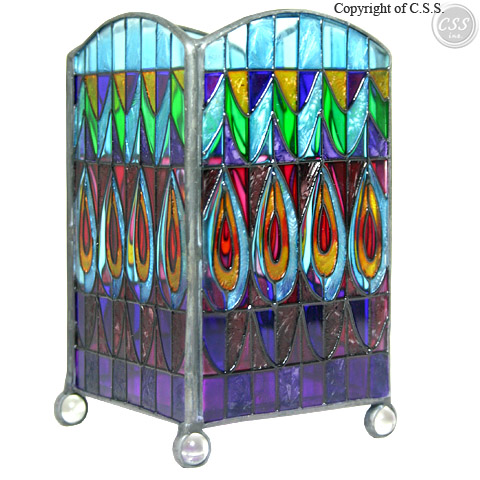Stained Glass Peafowl Candle Holder NB4Q00110