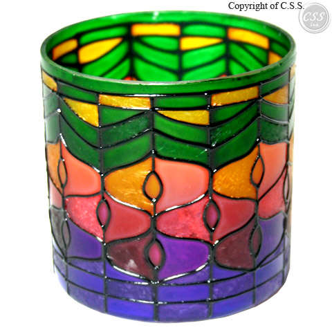 Stained Glass Vase Candle Holder NB4Q0091