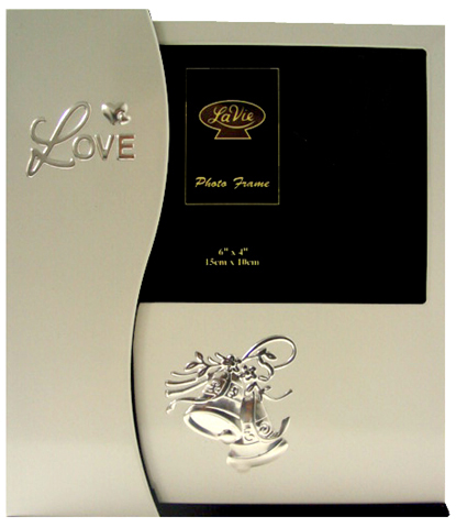 PHOTO ALBUM - WEDDING LOVE 4 X 6 PHOTO ALBUM SILVER PA176