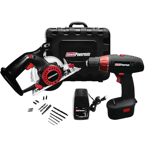 Coleman Powermate PMD8142 Pro Series 18V Cordless Power Drill & Power Circular Saw Combo Kit PMD8142