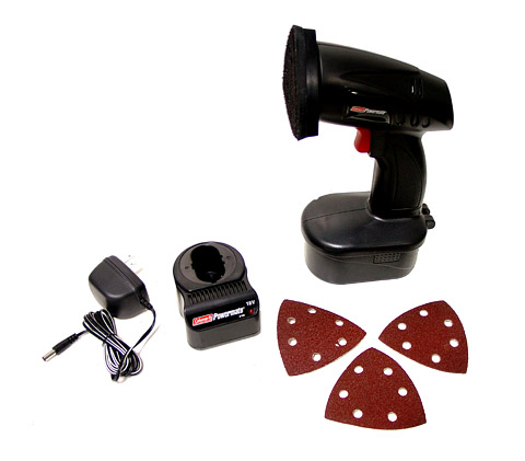 Coleman Cordless Sander- 18 Volt Cordless Rechargeable Sander with Case PMD8145