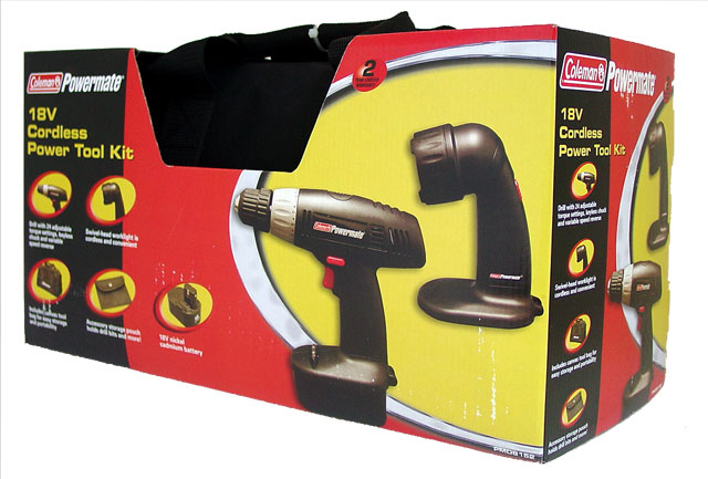 Coleman Cordless Drills Coleman 18 Volt Cordless Drill And Flashlight Kit PMD8152