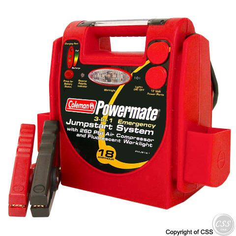 coleman jumpstart COLEMAN 18 AMP 3 IN 1 JUMPSTART SYSTEM WITH AIR COMPRESSOR PMJ8161