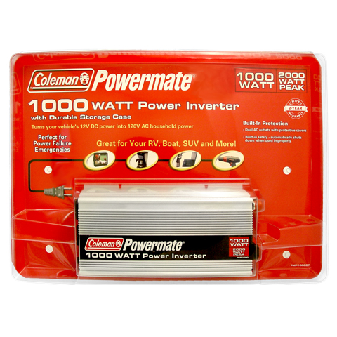 Coleman Power Inverter PMP1000 - Coleman Powermate 1000 Watt Power Inverter with Durable Storage Case PMP1000CP