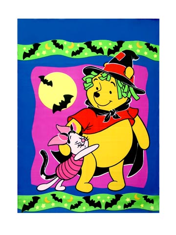 HALLOWEEN DECORATIVE FLAG - WINNIE THE POOH - POOH & PIGLET CAT 28 INCH x 40 INCH DECORATIVE FLAG SH74006