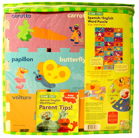 SESAME STREET -  52 PIECE SPANISH ENGLISH FOAM WORD PUZZLE with free shipping SSA9005